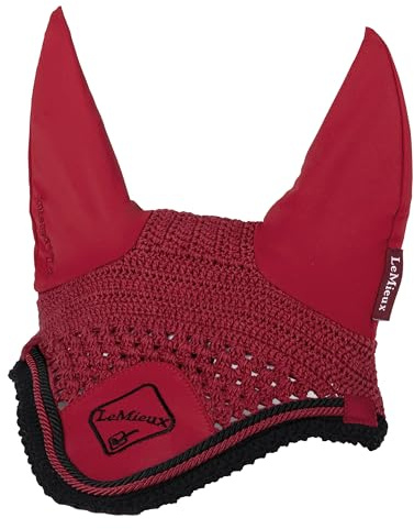 LeMieux Cuffia classica con morbide orecchie in lycra, maglia stretta all'uncinetto, comoda maschera equestre da indossare per cavalli, protezione contro le mosche, peperoncino, taglia S