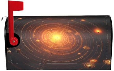 The Solar System Magnetic Mailbox Cover for Garden Decoration, with Curved Opening and Magnetic Outdoor Decoration