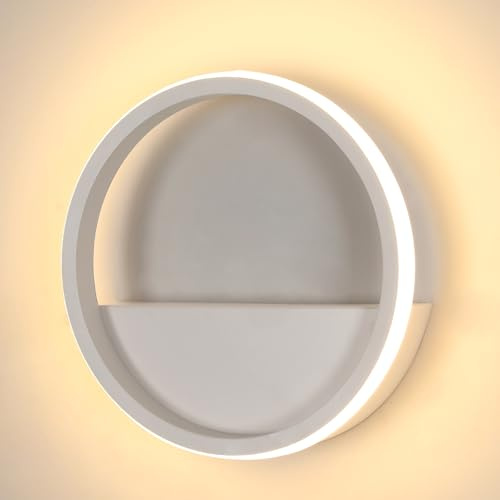 Comely Lámpara de Pared LED 12 W (~1000 lm) – Diseño Redondo Aluminio 20 cm – Luz Blanca Cálida 3000 K para Pasillo, Salón o Dormitorio