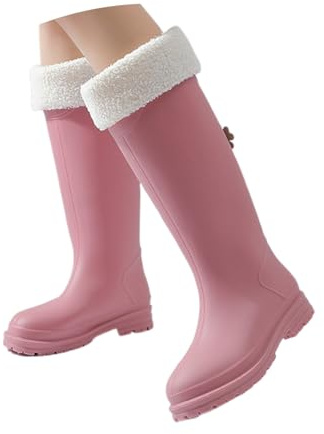Generisch Botas de agua para mujer, botas de lluvia para mujer, modernas, ligeras, antideslizantes, altura de pantorrilla alta, zapatos de lluvia de invierno para exteriores, camping, senderismo, uso