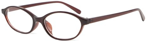 YAMEIZE Oval Blue Light Glasses for Women Men Small Frame Cat Eye Anti Eye Satrain Blue Light Glasses Computer Gaming Reading (Dark Brown)