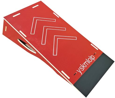 Jump Practice Ramp for,BMX Bike & Bicycle & Skateboards RC Car & Roller Skating - Kids ramp for Jumping Practice, Easy to Assemble & Portable (Red, (42.91 L x 23.26 W x 11.66 H))