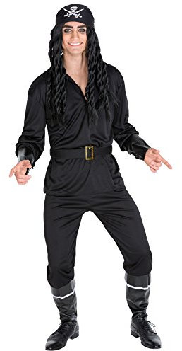tectake dressforfun Herrenkostüm Pirat | Kostüm + Dreiecks-Kopftuch + Stiefelstulpen + Armstulpen & Gürtel | Captain Seeräuber Verkleidung (XL | Nr. 300709)