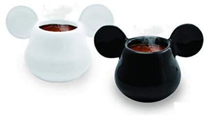 Joy Toy 62128 Mickey Mouse - Taza de café expreso (cerámica, 13 x 8 x 8 cm), color negro y blanco