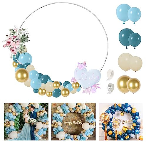 Ballon Kreis Rahmen Kit wiederverwendbar, Kreisförmig Ballon Ständer Ballonbogen kit, Backdrop-Ständer-Kit Rundbogen Rahmen für Hochzeit, Geburtstagsfeier Festival-Dekoration (B-200mm)