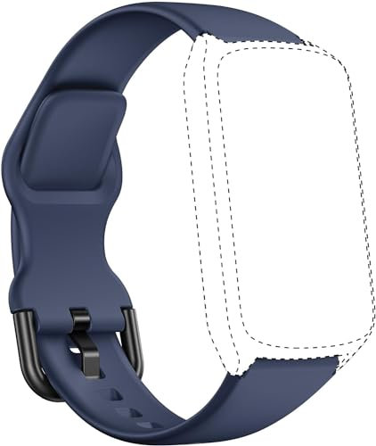 Amzhero Smartwatch-Armbänder, 16 mm für D26 Smartwatch, Fitness-Tracker, weiches Silikon-Sportarmband, Blau