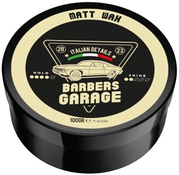 Barbers Garage® Matt Wax – Cera Opaca Capelli Uomo, Effetto Asciutto Naturale, Tenuta Forte, Nessun Residuo – Per Tutti i Tipi di Capelli – Made in Italy
