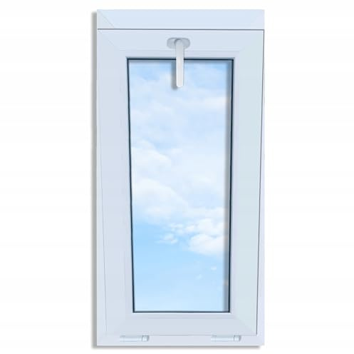LORAC | Plastfönster, vitt, 800 x 1 000 mm, 80 x 100 cm, lutningsbart, standardfönster med 2-vägs glasning, energibesparande, källarfönster med CE-certifikat, perfekt för vardagsrum och källare