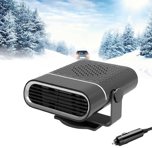 NHYDZSZ Riscaldamento per auto, 150 W, 12 V, riscaldamento portatile per auto, 2 in 1, riscaldamento autonomo, per tutte le auto, girevole a 360°, scongelamento e rimozione della nebbia
