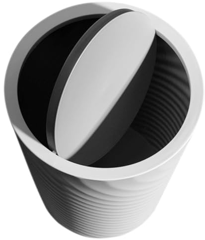 Homoyoyo Papelera Doméstica de Plástico Gris con Tapa Abatible Capacidad 12L Cubo de Basura Grande para Baño Oficina y Cocina Diseño Práctico y Resistente para Uso Diario