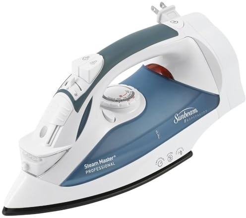Sunbeam 4274-200 GreenSense SteamMaster Full Size Professional Iron with Retractable Cord and Clearview, White