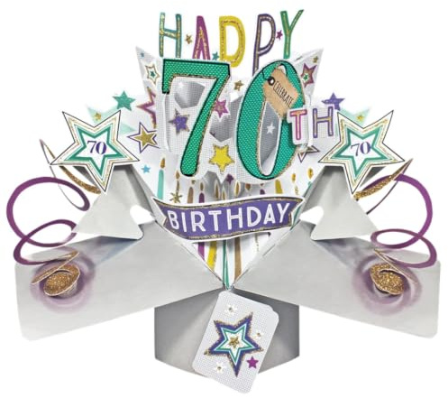 Grattis på 70-årsdagen popup-gratulationskort original Second Nature 3D pop up-kort
