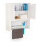 Relaxdays LAMELL, Wandschrank, Badezimmerschrank, Oberschrank, Badschrank, HBT 66 x 62 x 20 cm, weiß Bambus Hängeschrank, 62.5 x 20 x 66 cm