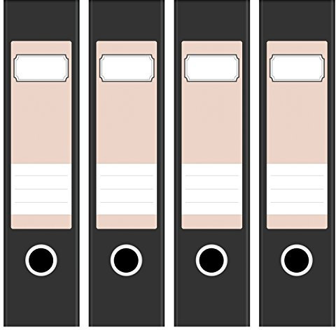 Ordneretiketten breit selbstklebend - helles Rosa - 4 Etiketten für Aktenordner | Design Ordnerrücken Ordner Aufkleber beschriftbar, ca. 19 × 6 cm - hellrosa - Made in Germany