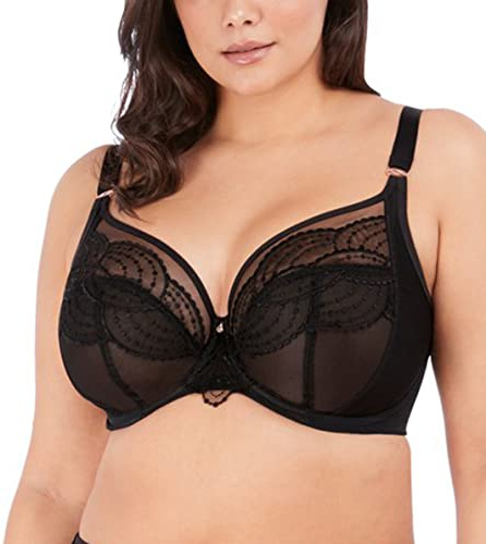 Elomi Priya Underwired Plunge Bra (38F, Black)