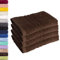 Lavea 4er Set Handtuch 50x100 cm – Saugstarke und Weiche Handtücher aus 100% Baumwolle, Frottierserie Elena – Waschbar und Strapazierfähig - Kaffeebraun