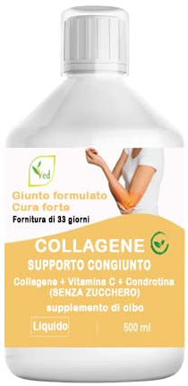 Flytande kollagentillskott, snabbare absorption Hydrolyserad dryck i kosten, stödjande, ben, hud, muskler, för kvinnor, män, smaksatt 500 ml (sockerfritt)