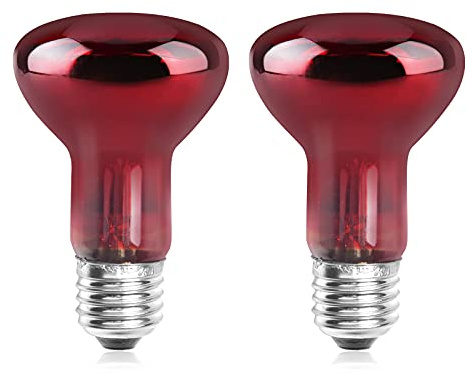 Bonlux 50W Lampe Chauffante Infrarouge Dimmable E27 R63 Ampoule Rouge Lampe Chauffante pour Reptiles UVA+UVB AC 220-240V Lumière Chauffante pour Amphibiens, Tortue, Gecko, Tortues, Serpents (2Pcs)