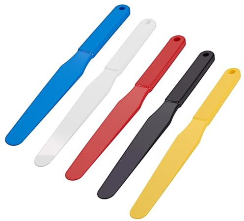 Driak Espátulas de tinta de impresión de plástico, paquete de 5 espátulas de tinta para serigrafía, pala de impresión de seda, pala de plastisol (32 mm)
