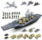RedCrab Kit de Jeu Porte-Avions, Maquette Bateau Militaire Cuirassés Jouet avec Voiture Militaire, Avion Militaire, Hélicoptère et Char Jouet, Soldat Jouet, Militaire Jouet Set pour Garçons Filles