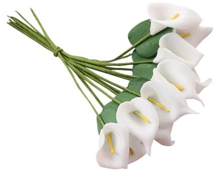 Lot de 144 petites fleurs de lys calla artificielles pour bouquet floral