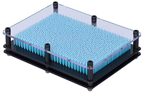GRCFUMO Tableau d'art d'épingle en Plastique, Tableau d'art d'épingle 3D Transparent, Jouet d'art d'épingle 3D, Jouet d'épingle d'impression à la Main pour Enfants Jouet de (Bleu Clair)