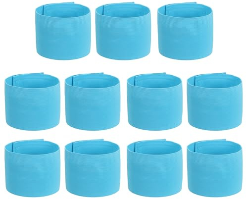 PATIKIL Banda de Fútbol, 11 Pcs para Fútbol Banda Elástica para Capitán de Deportes Bandas de Fútbol para Jóvenes Adultos Entrenamiento de Equipo de Fútbol Azul Cielo
