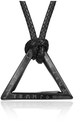 Jovivi Herrhalsband, vikingahalsband för män nordiska runor läder rostfritt stål halsband, nordiska vikingasmycken gåvor för män pappa pojkvän årsdag fars dag födelsedag, Rostfritt stål
