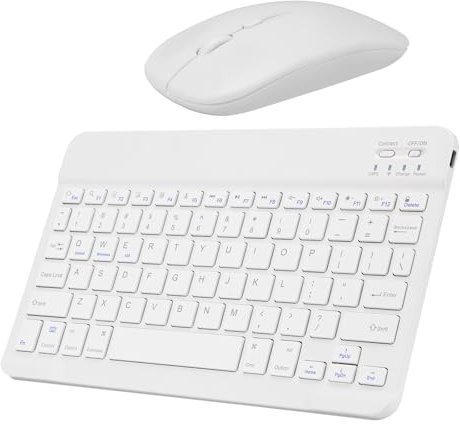 Wireless Keyboard and Mouse Combo, Bluetooth 5.0 Multi-Device Rechargeable, 150H Battery, Backlit, Compact for Windows/Android/Apple