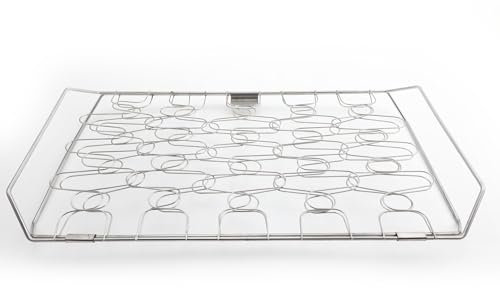 Diloy Home Cesta Parrilla para Pescado y Verduras, Besuguera Flexible de Acero Inoxidable, Doble Rejilla para Barbacoa, Ideal para Asar y Voltear, Apta para Lavavajillas (45 x 26cm)