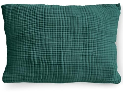 PinkZebra Bio-Musselin Kissenbezug 35 x 40 cm für Kinder & Erwachsene, ÖkoTex Zertifiziert, weicher Kopfkissenbezug GOTS-Zertifizierung, Kissenhülle, Malachit