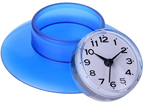 Acouto Mini Reloj de Pared con Ventosa para Baño y Cocina Reloj de Cuarzo Resistente al Agua Fácil Instalación Decoración Moderna Reloj Impermeable para Ducha Reloj Pequeño para Pared