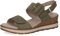 CAPRICE Damen Sandalen mit Absatz aus Leder mit Fußbett, Grün (Olive Nubuc), 41 EU