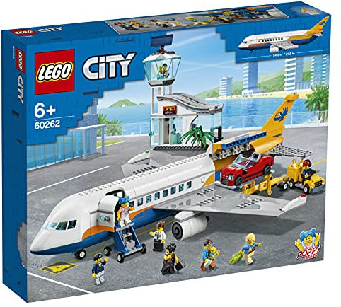 LEGO 60262 City Passagierflugzeug mit Flughafenterminal und LKW, Spielset für Kinder ab 6 Jahren