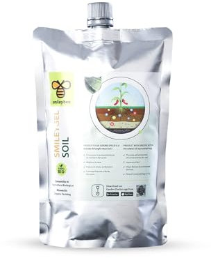 smileybee SmileyGel Soil 250 ml - Concime Fertilizzante Naturale con Micorrizze, 100% Biologico e Biostimolante - Semi e Piante Forti e Sani, Promuove l’Autoproduzione di Azoto, Potassio e Fosforo