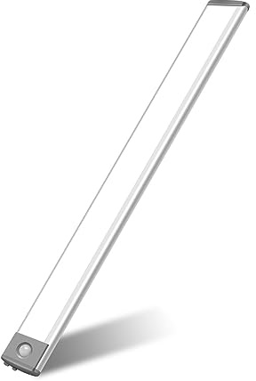 LEPOTEC Luce Armadio da 60 LED, 3 Temperature di Colore, Sensore Movimento per Interni, 2200mAh Ricaricabile, Illuminazione Notturna Senza Fili per Cassetti, Guardaroba, Cucina, Corridoio, 1 Pezzo