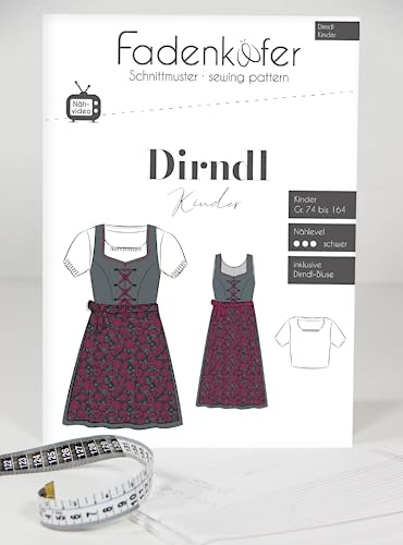 Patrón de corte de papel tirolesa infantil con blusa