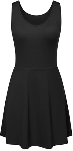Jack Smith Robe de sport sans manches avec col en U pour femme, Noir , XL