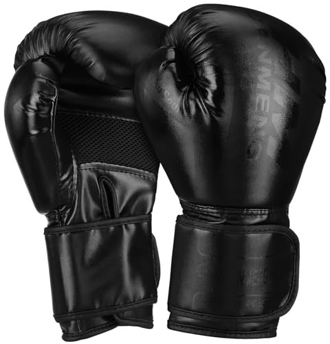 HANABASS 1 Paar Schwarze Boxhandschuhe Handzielpads Boxhandschuhe Herren Kampfsporthandschuhe -handschuh Box-Thai-schlagpolster Fokus Die Äußere Schicht Ist Pu