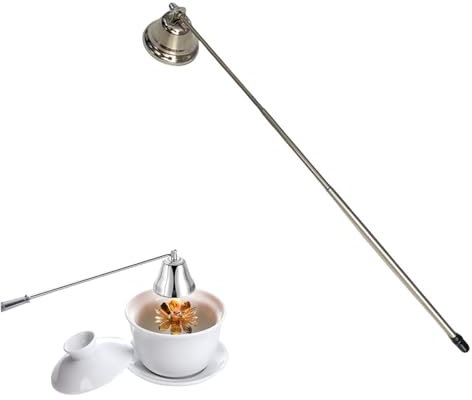 Spegnitoio per Candele in Acciaio Inossidabile, Candela Snuffer, Spegnicandele in Acciaio Inox, Strumento per Spegnere Le Candele Argento, per Spegnere in Sicurezza Le Candele (17~25cm Argento)