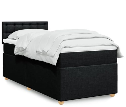 qohoio Boxspringbett mit Matratze Schwarz 90x190 cm Betten Bett Mit Matratze Bett Boxspringbett Schlafzimmer MöBel Stoff - 3288851