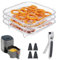 Mapille Luftfritteusen Regal aus 304 Edelstahl 3 lagig stapelbares, 20cm Gitter für Heißluftfritteuse Zubehör Eckig, Airfryer Zubehör für COSORI Heißluftfritteuse 5,5L/6L, Ninja Max Pro 6,2L, AF180EU