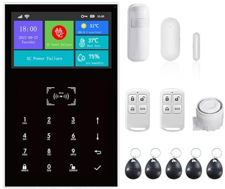 Système de sécurité domestique, Système d'alarme intelligent GSM, sécurité domestique anti-cambriolage avec fonction de température et d'humidité