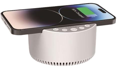 Stronrive Haut-Parleur sans Fil Multifonction,Station de Charge 15W pour Téléphone Portable - Machine À Sons avec Bruit Blanc pour Maison Bureau Et Voyage