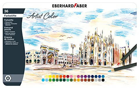 Eberhard Faber 516136 - Buntstifte Set Artist Color, 36 Farbstifte im Metalletui