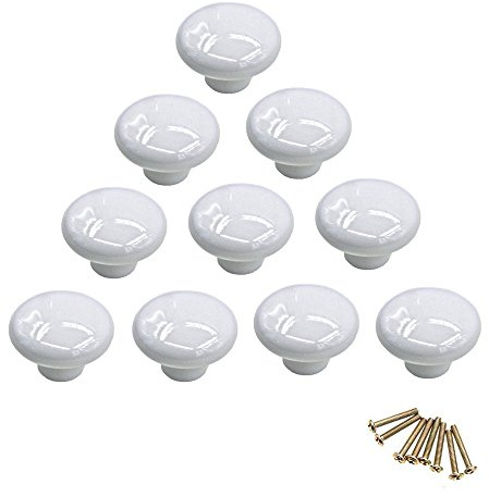NUODWELL Lot de 10 boutons de placard ronds colorés en céramique à trou unique pour tiroir, placard, commode, porte