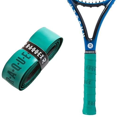Raquex Enhance Replacement Racket Grip: Tennis Grip, Badminton, Squash Grip Tape, Padel, Pickleball. 14 Colours. Premium, Self-Adhesive Tennis Racquet Grip with Finishing Tape (Dark Green, 1 Grip)