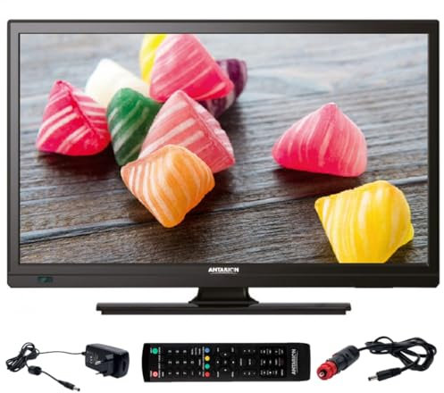 Antarion TV LED 19 48cm Téléviseur HD Camping Car 12V Port USB DVB-T2