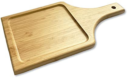 Bamboo Wooden Serving Board for Cheese Platters Tapas Dishes - Small Bread Board Burger Board Charcuterie Board - Food Serving Tray with Handle -Serving Platters for Party Food -Wood Board
