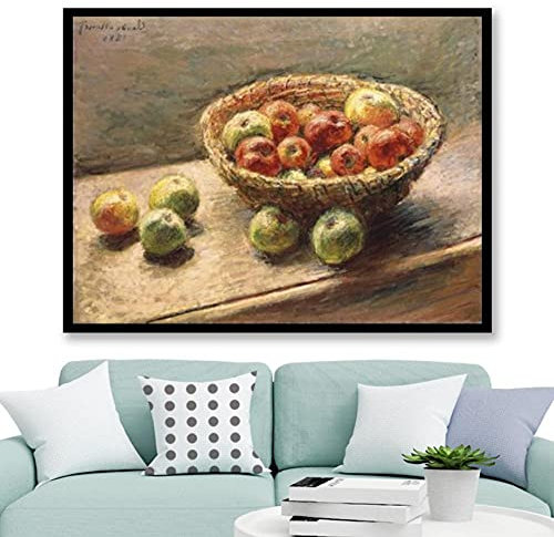 Una ciotola di mele -5D Diamond Painting Kit-Claude Monet-Ricamo a punto croce pieno rotondo Craft Art Gift 40x50cm